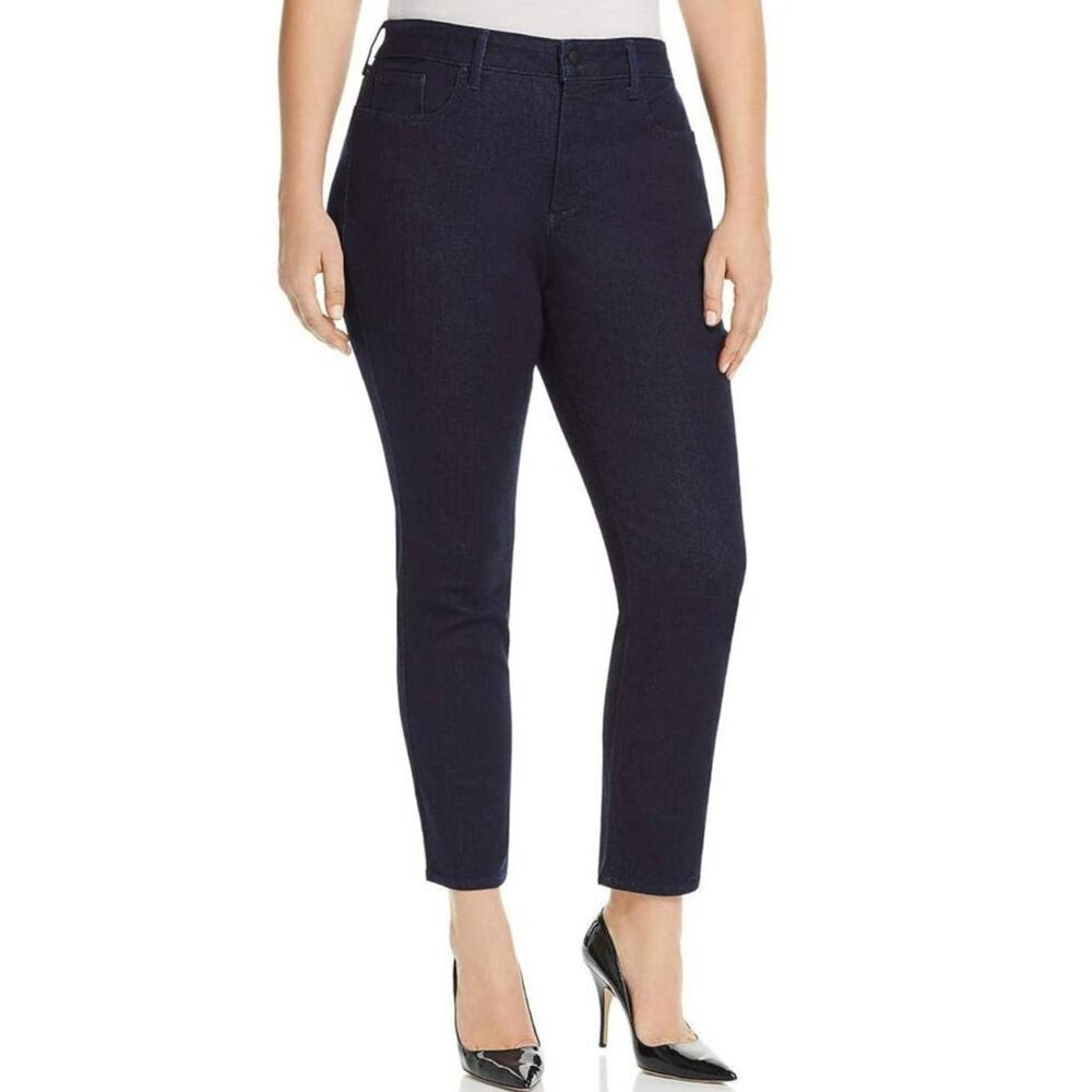 NYDJ Women's Sheri Slim Jean Rinse Dark Wash Denim Size 26W Lift x Tuck Slimming
